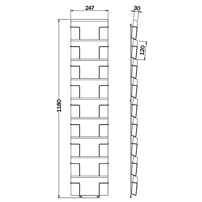Card wall holder 9 x A5 horizontal